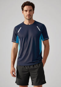 Mens Renegade Short Sleeve Tee - Navy/Sky/Silver