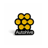 Yellow and black enamel pin