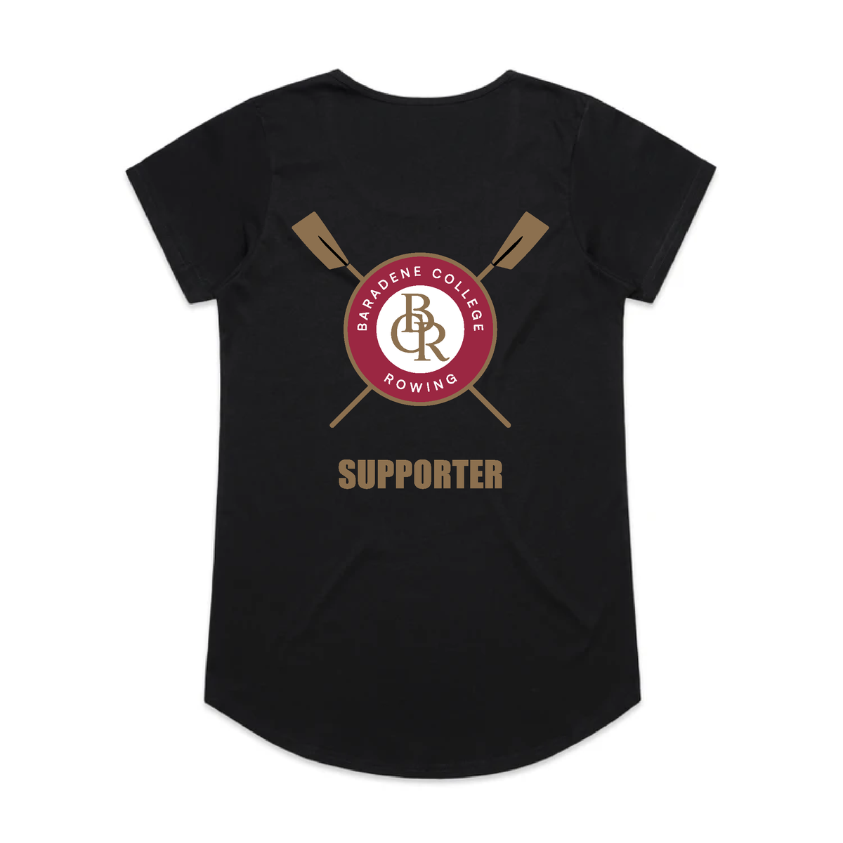 Baradene College | Pre Order Wo's Mali Tee Black - Custom Clothing | T Shirt Printing | Embroidery | Screen Printing | Print Room NZ