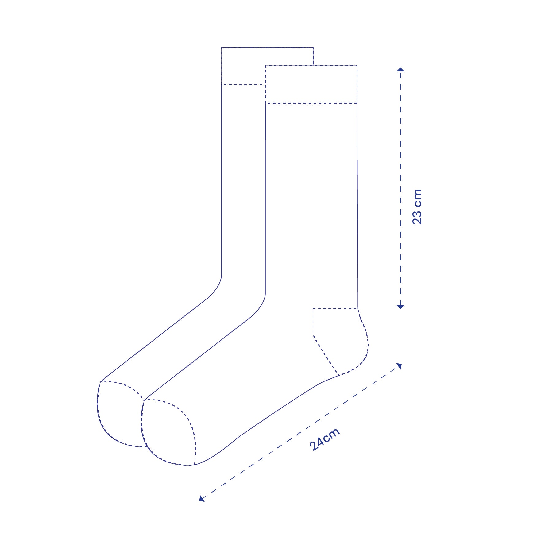 sock blue outline