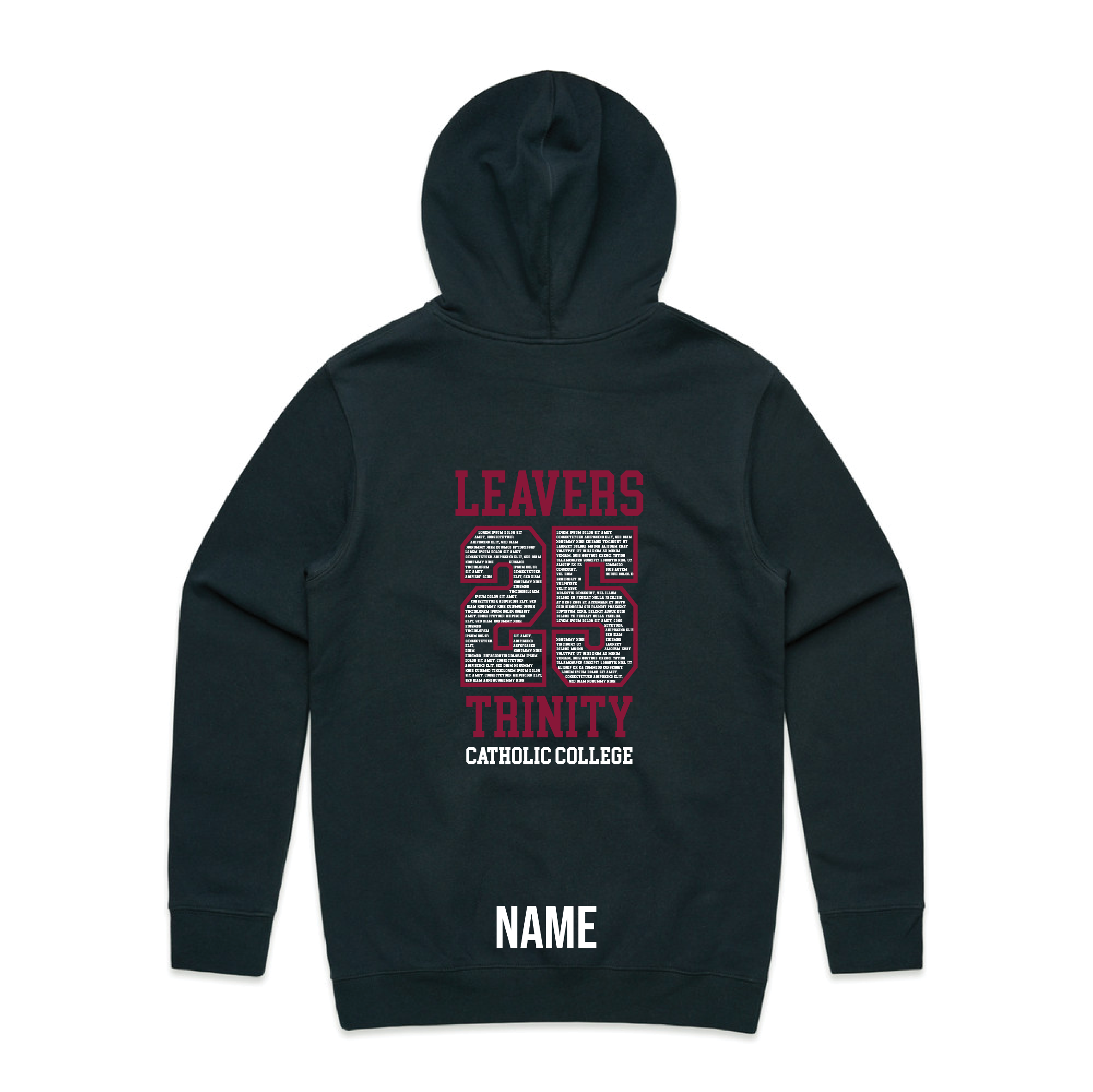 Trinity Catholic College Leavers 2025 - Hoodie - Preorder - Custom Clothing | T Shirt Printing | Embroidery | Screen Printing | Print Room NZ