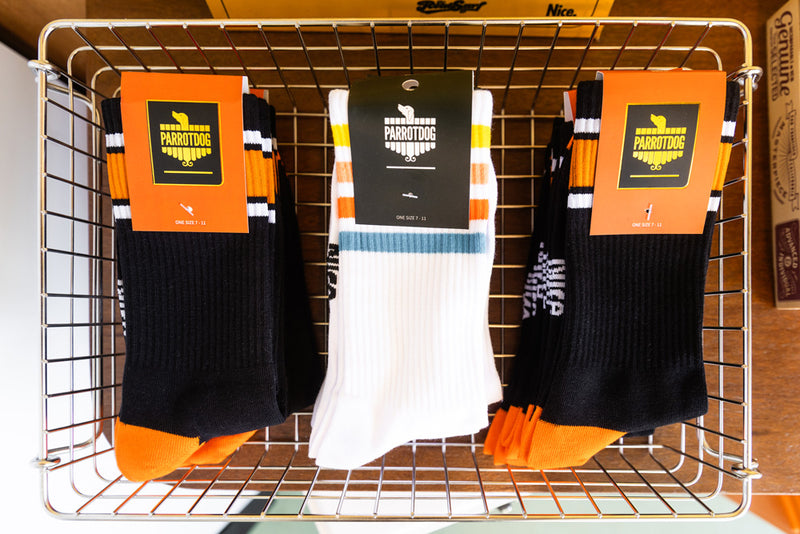 custom socks in a basket