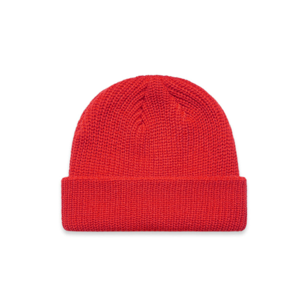 red plain cuffed beanie