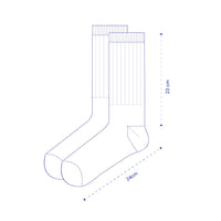 Blue wireframe technical drawing of socks