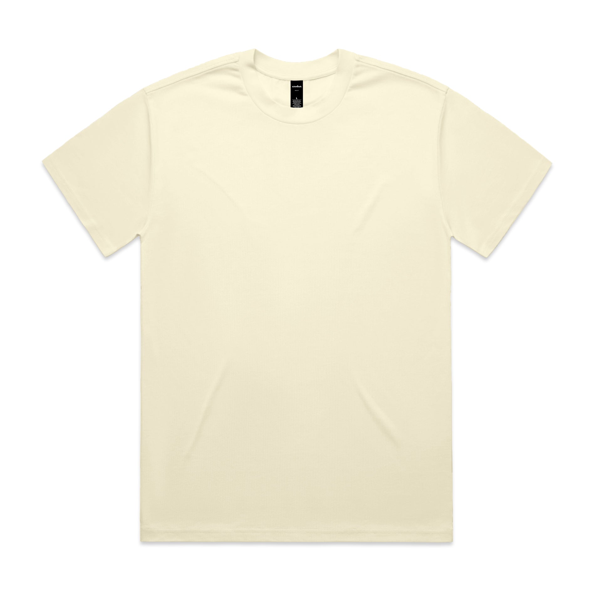 Butter coloured tee on a white background