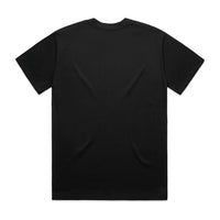 Black t-shirt on a white background