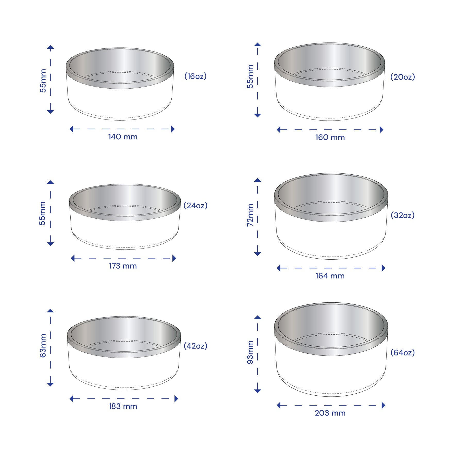 Made to order  203mm Dog Bowl (64oz) MTODB64 Drinkware promo products nz