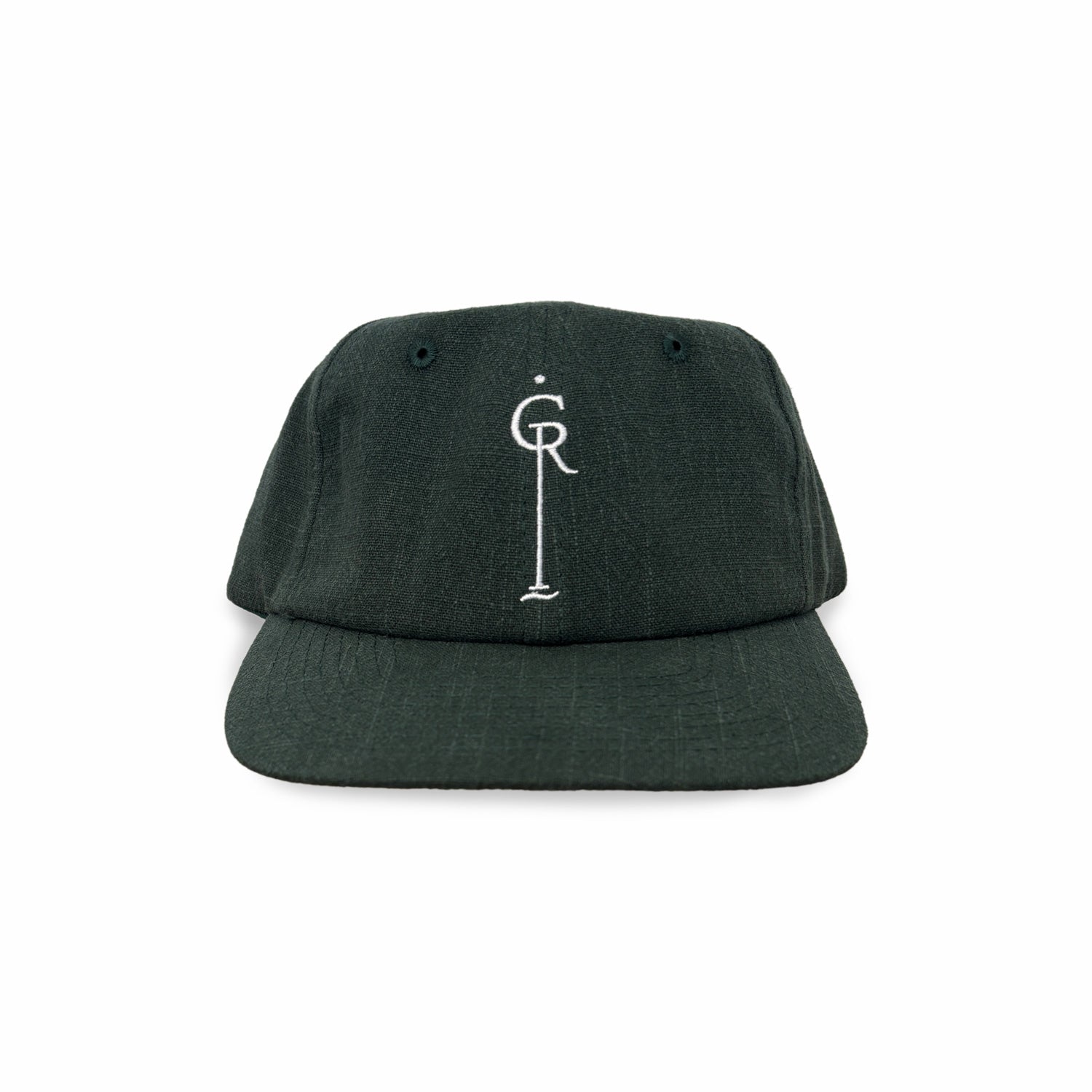 Green hemp cap on white background