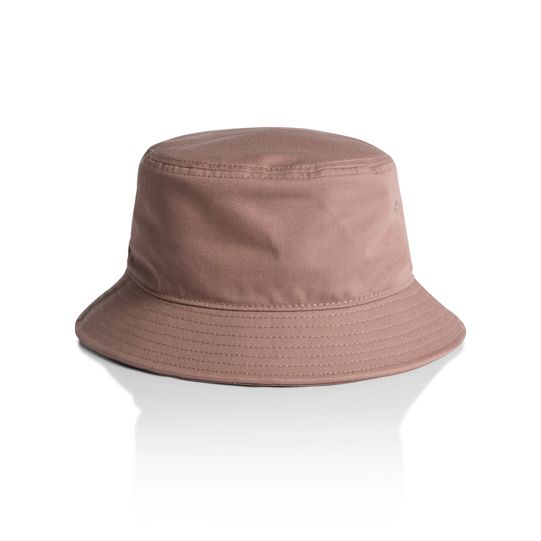 Pink bucket hat on white background