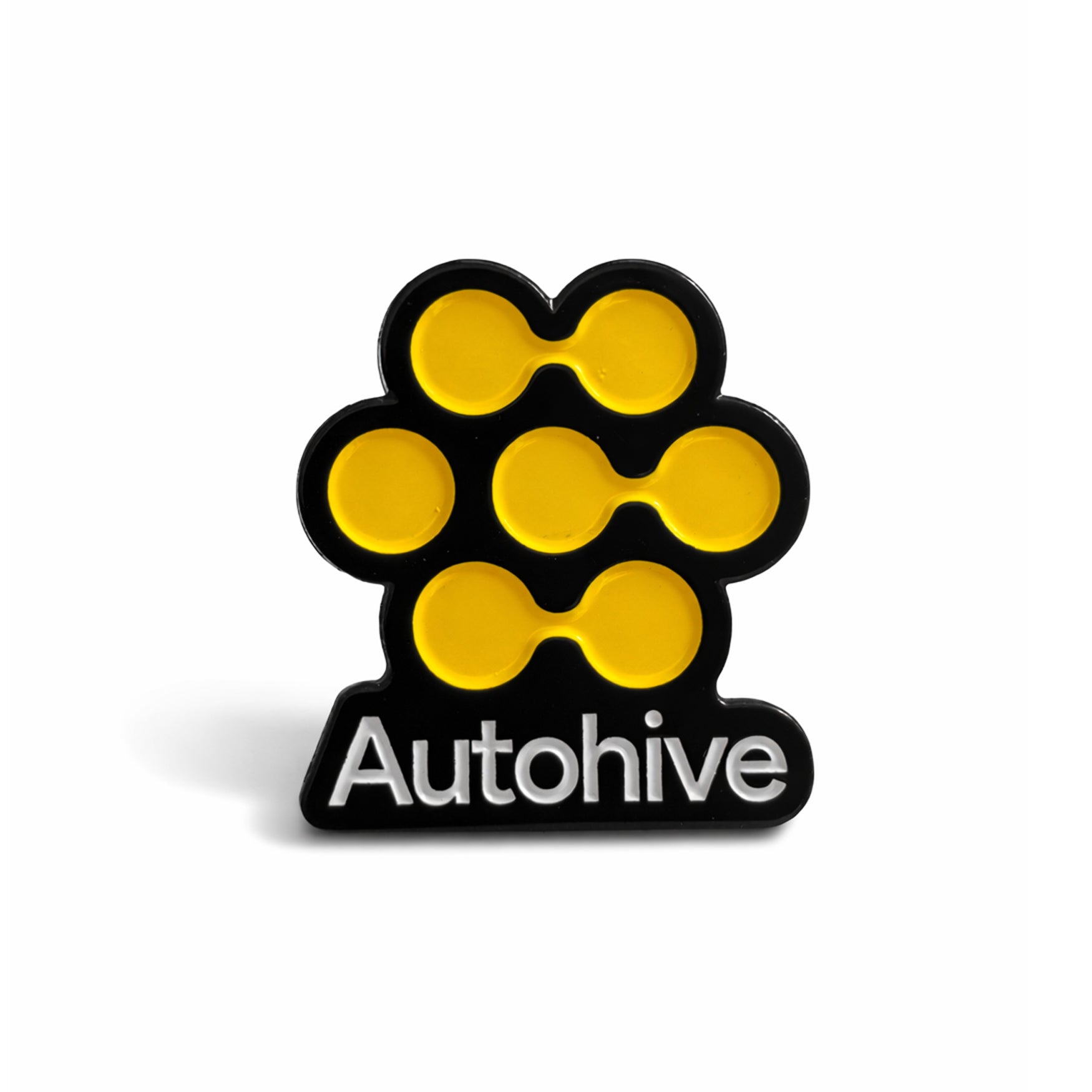 Yellow and black enamel pin