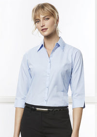Shirt - BizCollection LB8200 Ladies Micro Check 3/4 Sleeve Shirt